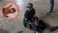Captan en video a mujer que abandonó a bebé en la Gustavo A. Madero; parió en la calle y la dejó para huir en su auto