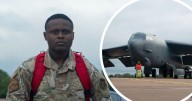Names and faces of USAF airmen behind huge B52 bombers at RAF Fairford in Gloucestershire