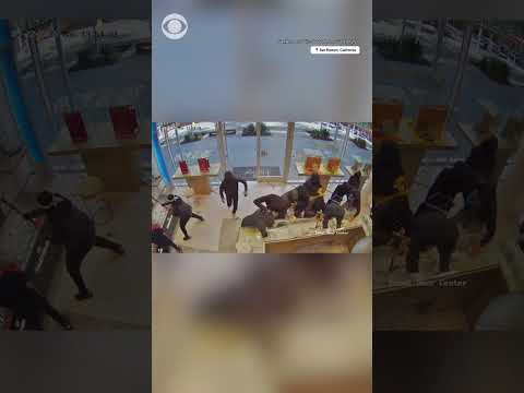 About 25 armed robbers storm a jewelry store in San Ramon, California #shorts