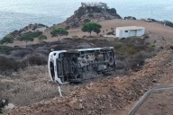Se volcó vehículo en la zona de la Bufadora
