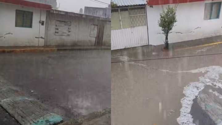 Calles Inundadas por Fuerte Lluvia y Caída de Granizo en Zona Metropolitana de Puebla