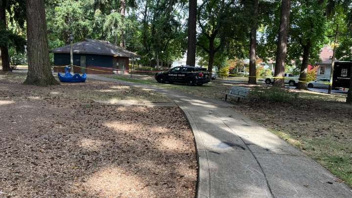 Officer puts suspect in neck hold in Portland park after struggle for gun