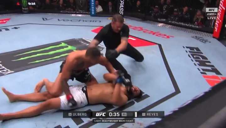 UFC news 2025, Carlos Ulberg knocks out Dominick Reyes in Perth, video