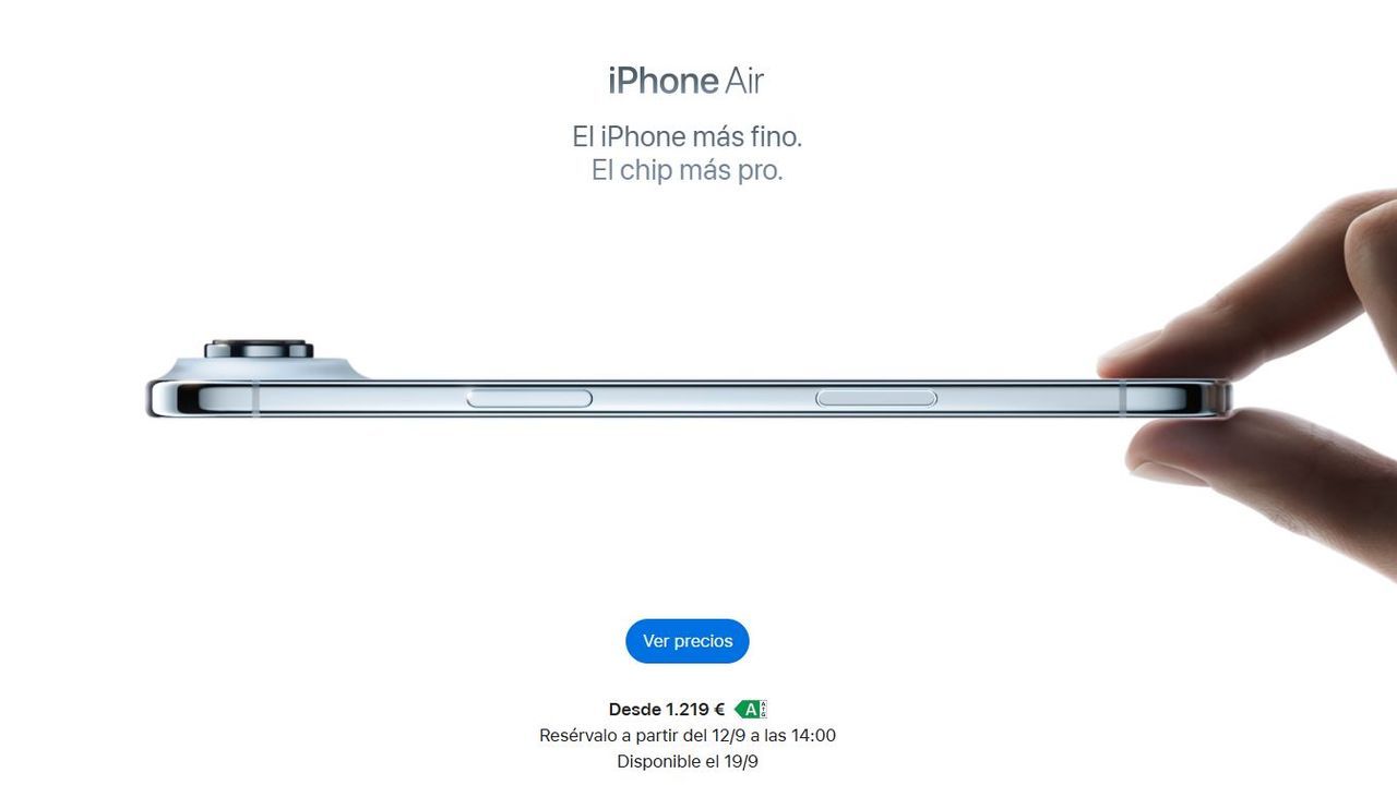 El nuevo iPhone Air ultradelgado jubila las tarjetas SIM