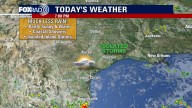 Today's forecast: Isolated storms; highs in the 90s
