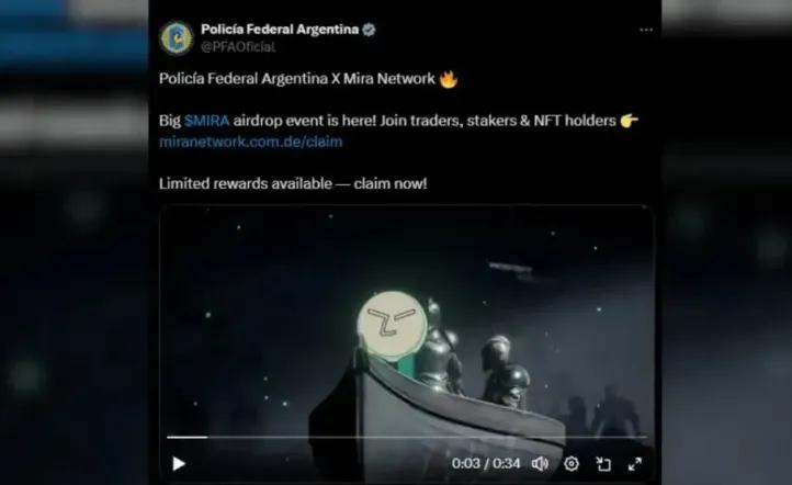 Hackearon la cuenta de X de la Policía Federal Argentina y promocionaron una criptomoneda