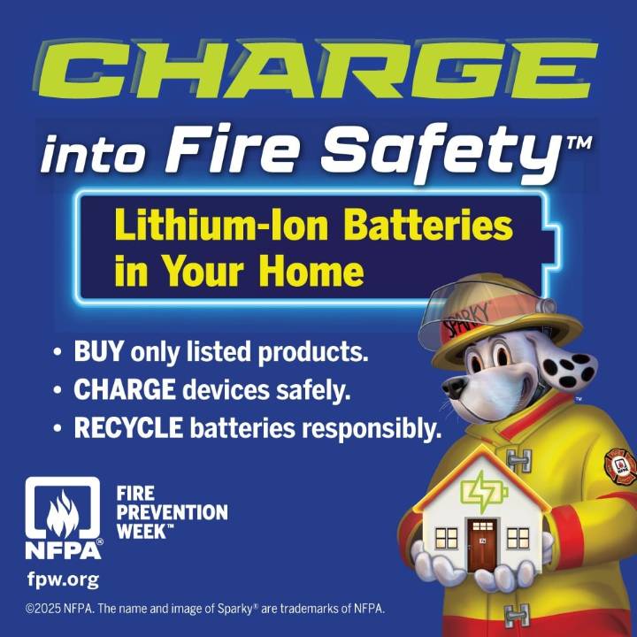 Chattanooga Fire Department Warns About Lithium-Ion Battery Safety During Fire Prevention Week