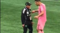 Escupitajo de Luis Suárez en la cara de un miembro de los Seattle Sounders en la tangana final tras la derrota del Inter Miami