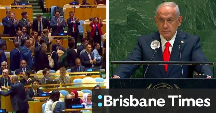Delegates walk out as Netanyahu addresses UN