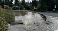 Major water pipe burst closes road in Clark County