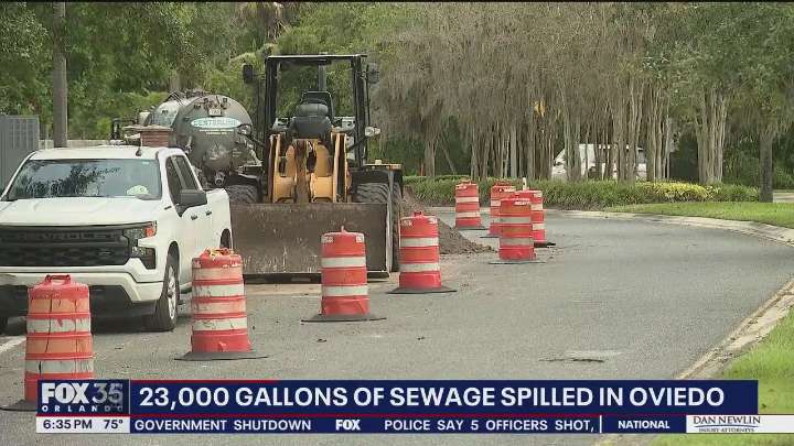 23,000 gallons of sewage spills in Oviedo