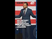 Defense Secretary Pete Hegseth speaks to hundreds of US generals and admirals in Virginia