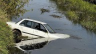 Vehicle sinks in drainage ditch Tuesday afternoon