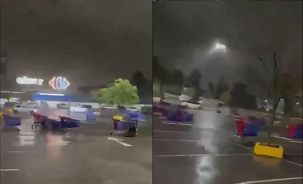VIDEO. Changuitos que se mueven solos y una extraña escena en un supermercado de La Plata durante la tormenta