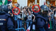 La 'valiente' Irene Montero agitó la protesta antisemita escoltada por guardaespaldas de Podemos