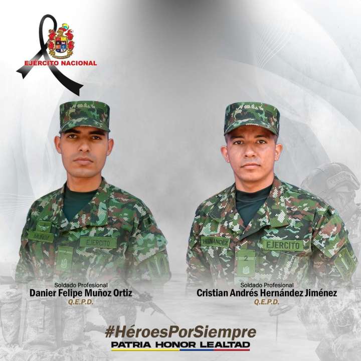 Tres soldados asesinados en las últimas horas, dos militares huilenses entre las víctimas