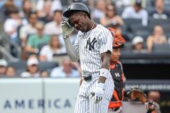 Yankees INF Jazz Chisholm Jr. exits after hit by pitch
