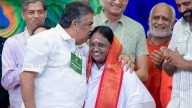 Mata Amritanandamayi a personality respected by the world; Minister Saji Cherian questions controversy regarding kissing Amma