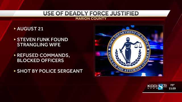 Iowa Attorney General: Deadly police shooting in Marion County justified