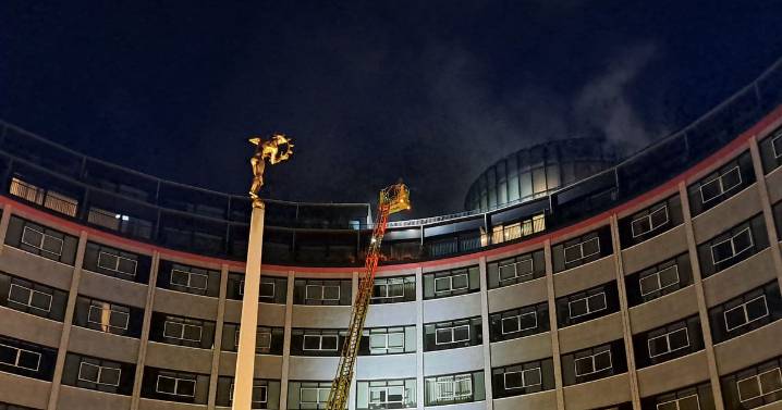 Firefighters battle blaze at former BBC building