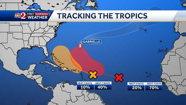 Hurricane Gabrielle strengthens; NHC monitoring 2 tropical waves