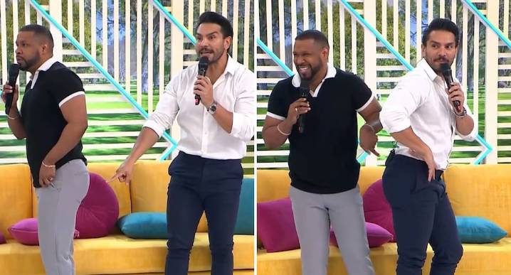 Giselo muestra sus atributos y deja a Rafael Cardozo boquiabierto