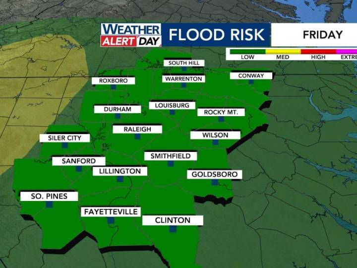 WRAL Weather Alert Day: Cold front brings Friday showers and storms, weekend a washout