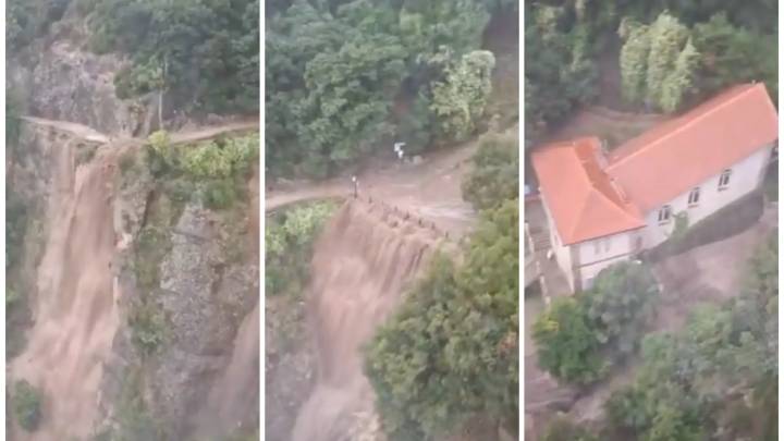 Una treintena de evacuados de un funicular de Montserrat, en Barcelona, tras las fuertes lluvias