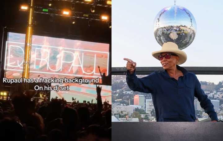 RuPaul labelled 'dystopian' for using fracking as DJ set background