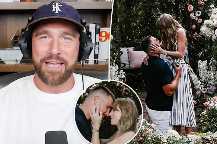 'Giddy' Travis Kelce breaks silence on Taylor Swift engagement on 'New Heights'