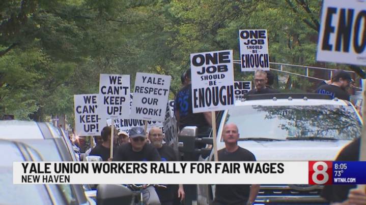 Yale workers rally for fair pay, better working conditions