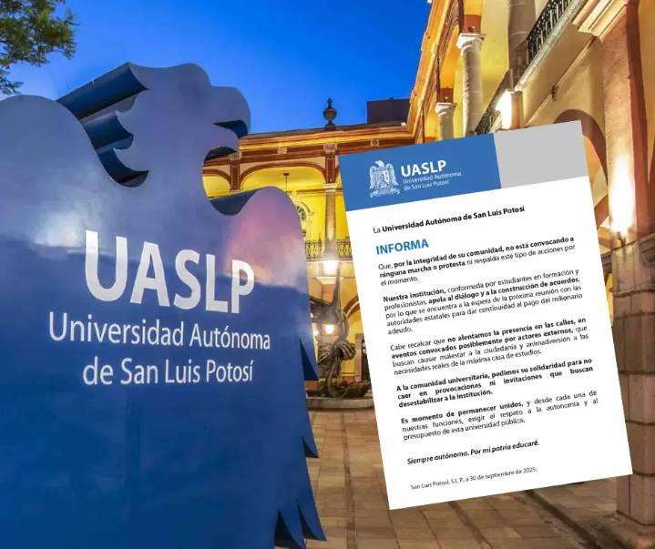 UASLP niega convocatoria a marchas y pide evitar provocaciones