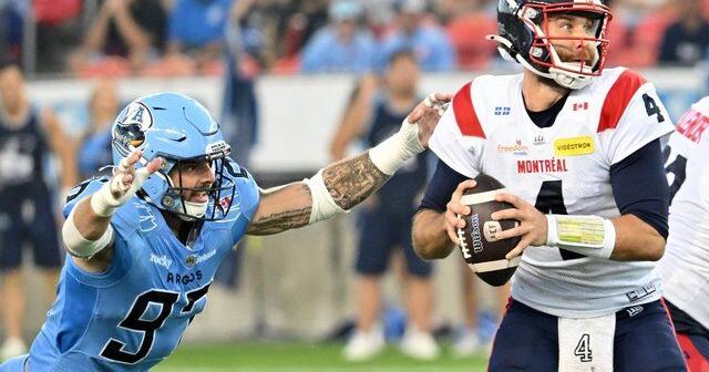 Sneads fourth-quarter touchdown rallies Alouettes past Argonauts 21