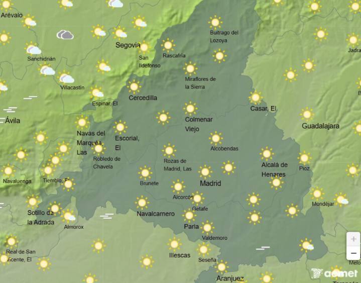 Temperaturas veraniegas y cielos despejados este jueves en la Comunidad de Madrid