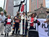 Activistas ‘instalan’ la “Plaza Palestina Libre”, en la CDMX