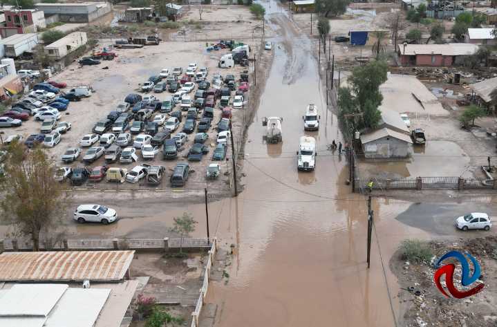 Hubo fuertes encharcamientos al Oriente de Mexicali