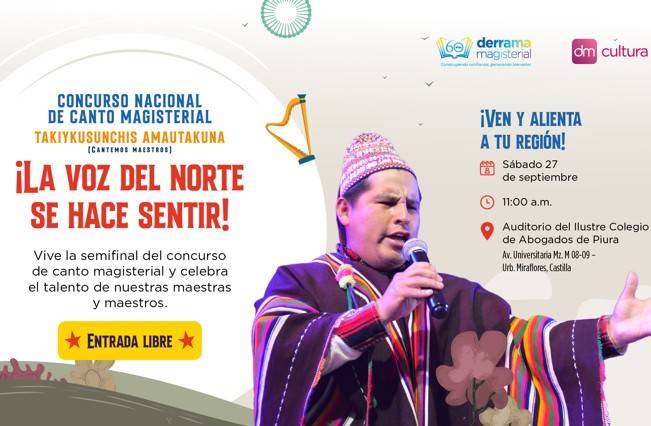 Piura será sede de la Semifinal Macrorregional Norte del Concurso Nacional de Canto Magisterial 2025