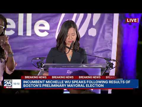 Boston mayoral candidates speaking following results of preliminary election