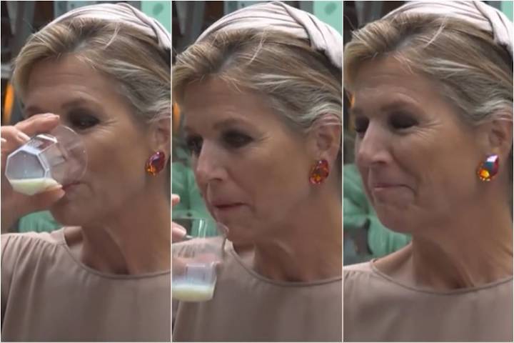 Espontánea. Máxima hizo el “testeo de calidad” de una bebida y su expresión no pasó inadvertida