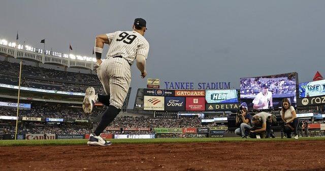 Judge throws gingerly in first outfield appearance since July, but insists arm is 100 per cent