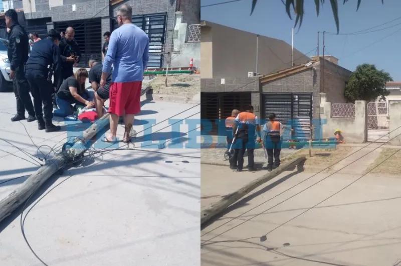Operario de empresa de telecomunicaciones cayó de un poste y fue trasladado al Hospital Regional