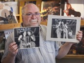 Rob Frith hands over 1962 Beatles demo tape to Paul McCartney