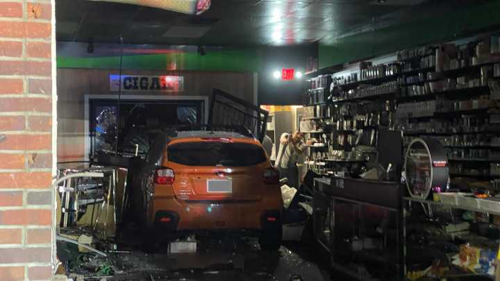 Brockton MA Go Smoke Shop damaged after car crashes into it