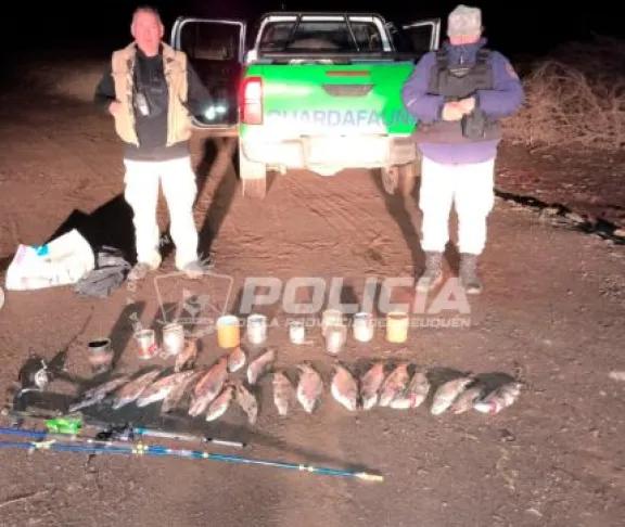 Operativo de control en la zona sur: secuestran truchas y equipos de pesca