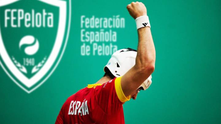 España se impone al País Vasco en el primer partido oficial de pelota en un Mundial