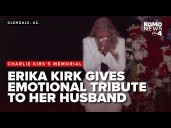 Charlie Kirk's widow Erika Kirk gives emotional tribute to her husband, speaks about the future