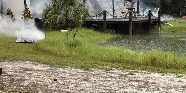 Fire caused by lightning destroys barn in Charlotte County