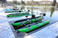 Parque 9 de Julio: presentaron novedosas bicicletas acuáticas para disfrutar del lago San Miguel