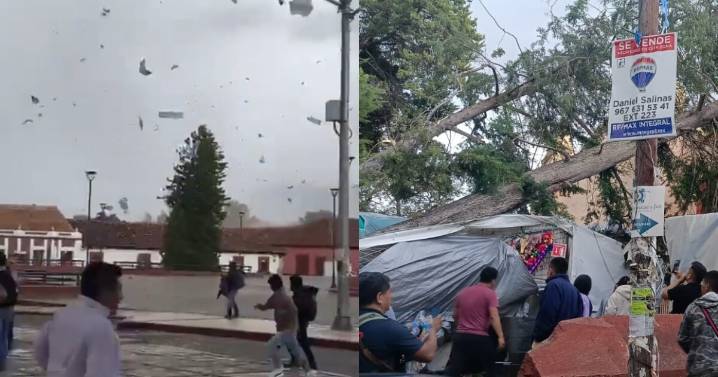 VIDEO: Dos tornados azotan San Cristóbal de las Casas: daños en techos y árboles caídos