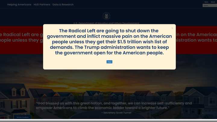 Trump administration uses taxpayer dollars to blame Democrats for government shutdown